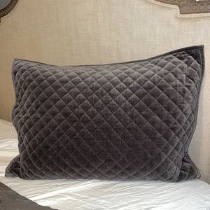 Restoration Hardware WASHED VELVET DIAMOND-QUILTED SHAMS.  Set of two